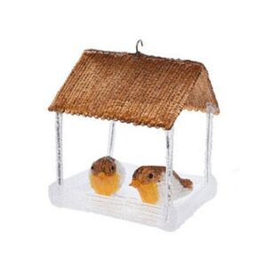 Светодиодная фигура Скворечник с Птичками 23*18 см коричневая, 10 холодных белых LED ламп, таймер, на батарейках, IP44