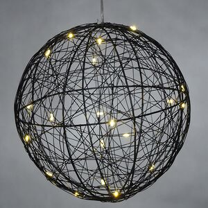Светодиодный шар Монтелло Блэк 20 см, 20 теплых белых LED ламп, таймер, на батарейках Koopman (Купман) фото 6
