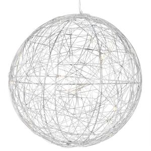 Светодиодный шар Монтелло Сильвер 20 см, 20 теплых белых LED ламп, таймер, на батарейках Koopman (Купман) фото 7
