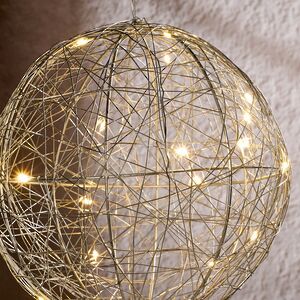 Светодиодный шар Монтелло Сильвер 20 см, 20 теплых белых LED ламп, таймер, на батарейках Koopman (Купман) фото 6