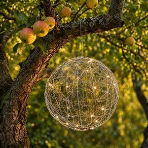 Светодиодный шар Монтелло Сильвер 20 см, 20 теплых белых LED ламп, таймер, на батарейках Koopman (Купман) фото 3