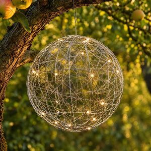 Светодиодный шар Монтелло Сильвер 20 см, 20 теплых белых LED ламп, таймер, на батарейках Koopman (Купман) фото 1