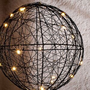 Светодиодный шар Монтелло Блэк 20 см, 20 теплых белых LED ламп, таймер, на батарейках Koopman (Купман) фото 5