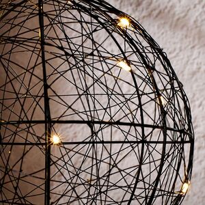 Светодиодный шар Монтелло Блэк 20 см, 20 теплых белых LED ламп, таймер, на батарейках Koopman (Купман) фото 4
