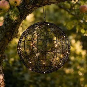 Светодиодный шар Монтелло Блэк 20 см, 20 теплых белых LED ламп, таймер, на батарейках Koopman (Купман) фото 1