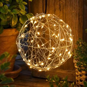 Светодиодный шар Светосфера 15 см, 60 теплых белых LED ламп с мерцанием, на батарейках, таймер, IP44 Koopman (Купман) фото 1