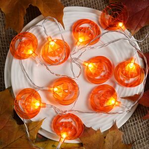 Светодиодная гирлянда на батарейках Тыквы Стайна 1.35 м, 10 теплых белых LED ламп, прозрачный ПВХ, IP20 Koopman (Купман) фото 2