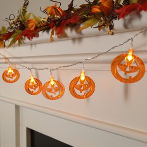 Светодиодная гирлянда на батарейках Тыквы Стайна 1.35 м, 10 теплых белых LED ламп, прозрачный ПВХ, IP20