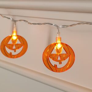 Светодиодная гирлянда на батарейках Тыквы Стайна 1.35 м, 10 теплых белых LED ламп, прозрачный ПВХ, IP20 Koopman (Купман) фото 3