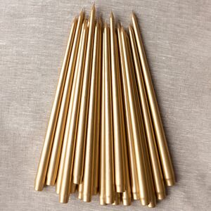 Высокие свечи Андреа Velvet 42 см, 10 шт, золотые (Candleslight, Россия). Артикул: всв-42-7-набор