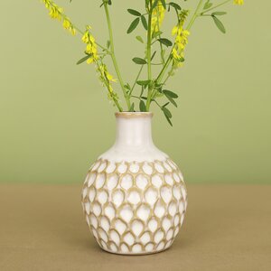Фарфоровая ваза Honeycombs 10 см белая