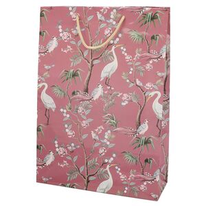 Подарочный пакет Райские птицы 34*25 см, малиновый (Koopman, Нидерланды). Артикул: APF478020-4
