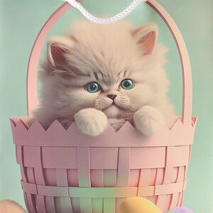 Подарочный пакет Котенок в корзинке 16*11 см Koopman (Купман) фото 2