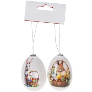 Пасхальные украшения Яйца: Кролики Кузя и Зюзя 7 см, 2 шт Koopman (Купман) фото 4