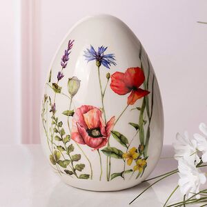 Декоративная фигурка Яйцо - Красные Маки 12*9 см (Koopman, Нидерланды). Артикул: APF807320-1