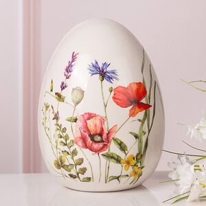 Декоративная фигурка Яйцо - Красные Маки 18*14 см (Koopman, Нидерланды). Артикул: APF807340-1