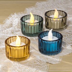 Набор подсвечников для чайной свечи Скаген, 4 шт, стекло (Koopman, Нидерланды). Артикул: ASH501500