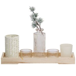 Набор подсвечников на подносе Lagundo 32*13 см, 6 предметов