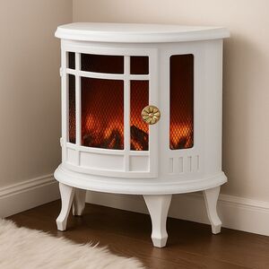 Белый светодиодный камин Дабрен 30*24 см, на батарейках (Koopman, Нидерланды). Артикул: ASX000710