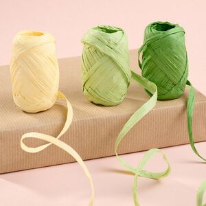 Набор лент для упаковки подарков Рафия - Зеленый Праздник 10 м, 3 шт