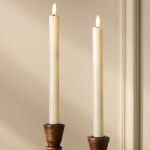 Столовая светодиодная свеча с имитацией пламени Таис 25 см слоновая кость, 2 шт с пультом, таймер, на батарейках Koopman (Купман) фото 2