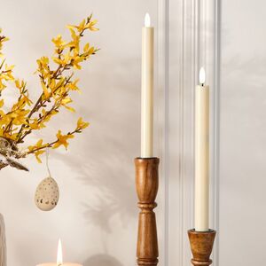 Столовая светодиодная свеча с имитацией пламени Таис 25 см слоновая кость, 2 шт с пультом, таймер, на батарейках Koopman (Купман) фото 4