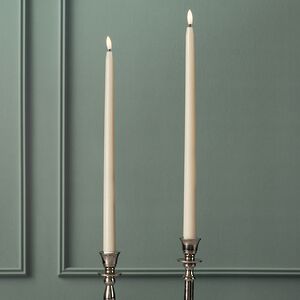 Столовая светодиодная свеча с имитацией пламени Romance 38 см слоновая кость, 2 шт с пультом, таймер, на батарейках