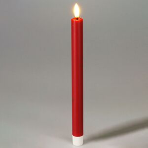 Столовая светодиодная свеча с имитацией пламени Sunrise 25 см красная, 2 шт с пультом, таймер, на батарейках