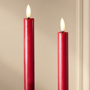 Столовая светодиодная свеча с имитацией пламени Sunrise 25 см красная, 2 шт с пультом, таймер, на батарейках Koopman (Купман) фото 3