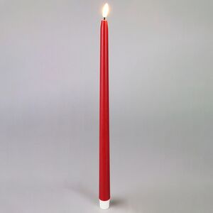 Столовая светодиодная свеча с имитацией пламени Romance 38 см красная, 2 шт с пультом, таймер, на батарейках