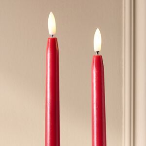 Столовая светодиодная свеча с имитацией пламени Романтика 38 см красная, 2 шт с пультом, таймер, на батарейках Koopman (Купман) фото 3