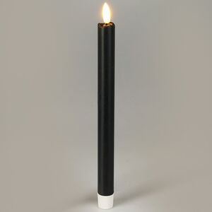 Столовая светодиодная свеча с имитацией пламени Sunrise 25 см черная, 2 шт с пультом, таймер, на батарейках