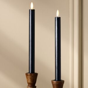 Столовая светодиодная свеча с имитацией пламени Sunrise 25 см черная, 2 шт с пультом, таймер, на батарейках Koopman (Купман) фото 2