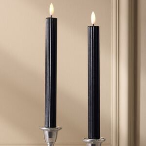 Столовая светодиодная свеча с имитацией пламени Softness 25 см черная, 2 шт с пультом, таймер, на батарейках Koopman (Купман) фото 2