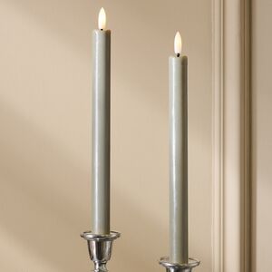 Столовая светодиодная свеча с имитацией пламени Sunrise 25 см серая, 2 шт с пультом, таймер, на батарейках Koopman (Купман) фото 2