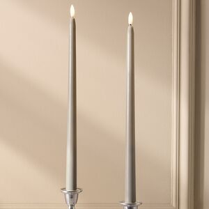 Столовая светодиодная свеча с имитацией пламени Романтика 38 см серая, 2 шт с пультом, таймер, на батарейках Koopman (Купман) фото 2