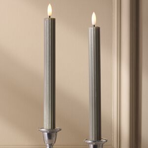Столовая светодиодная свеча с имитацией пламени Softness 25 см серая, 2 шт с пультом, таймер, на батарейках Koopman (Купман) фото 2