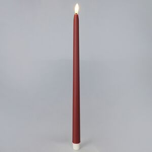 Столовая светодиодная свеча с имитацией пламени Romance 38 см бордовая, 2 шт с пультом, таймер, на батарейках