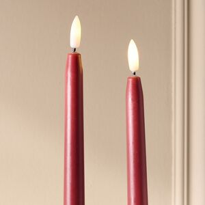 Столовая светодиодная свеча с имитацией пламени Romance 38 см бордовая, 2 шт с пультом, таймер, на батарейках Koopman (Купман) фото 3