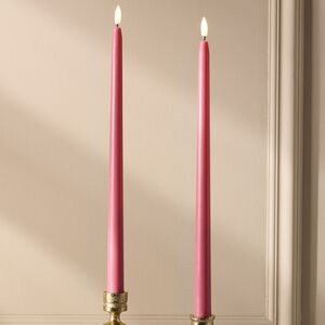 Столовая светодиодная свеча с имитацией пламени Romance 38 см розовая, 2 шт с пультом, таймер, на батарейках Koopman (Купман) фото 2
