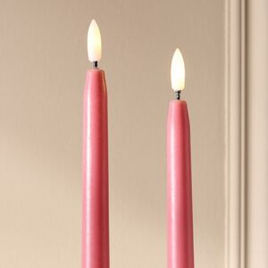 Столовая светодиодная свеча с имитацией пламени Romance 38 см розовая, 2 шт с пультом, таймер, на батарейках Koopman (Купман) фото 3
