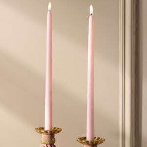 Столовая светодиодная свеча с имитацией пламени Romance 38 см светло-розовая, 2 шт с пультом, таймер, на батарейках Koopman (Купман) фото 5