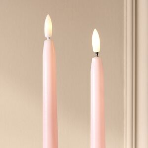 Столовая светодиодная свеча с имитацией пламени Romance 38 см светло-розовая, 2 шт с пультом, таймер, на батарейках Koopman (Купман) фото 3