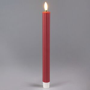 Столовая светодиодная свеча с имитацией пламени Softness 25 см розовая, 2 шт с пультом, таймер, на батарейках