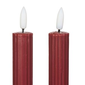 Столовая светодиодная свеча с имитацией пламени Softness 25 см бордовая, 2 шт с пультом, таймер, на батарейках Koopman (Купман) фото 5