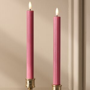 Столовая светодиодная свеча с имитацией пламени Softness 25 см розовая, 2 шт с пультом, таймер, на батарейках Koopman (Купман) фото 2