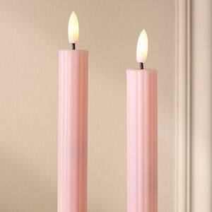 Столовая светодиодная свеча с имитацией пламени Softness 25 см светло-розовая, 2 шт с пультом, таймер, на батарейках Koopman (Купман) фото 3