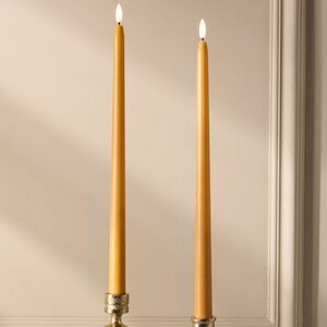Столовая светодиодная свеча с имитацией пламени Romance 38 см желтая, 2 шт с пультом, таймер, на батарейках Koopman (Купман) фото 2
