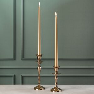 Столовая светодиодная свеча с имитацией пламени Romance 38 см золотая, 2 шт с пультом, таймер, на батарейках Koopman (Купман) фото 3