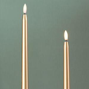 Столовая светодиодная свеча с имитацией пламени Romance 38 см золотая, 2 шт с пультом, таймер, на батарейках Koopman (Купман) фото 2